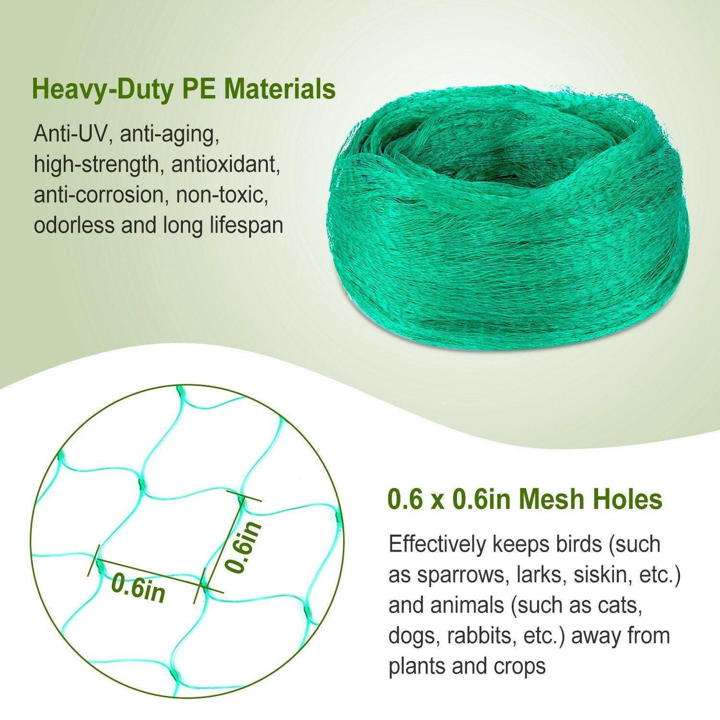 . Garden Netting – Heavy Duty PE Anti-Bird Net 13x33ft - GoTypical
