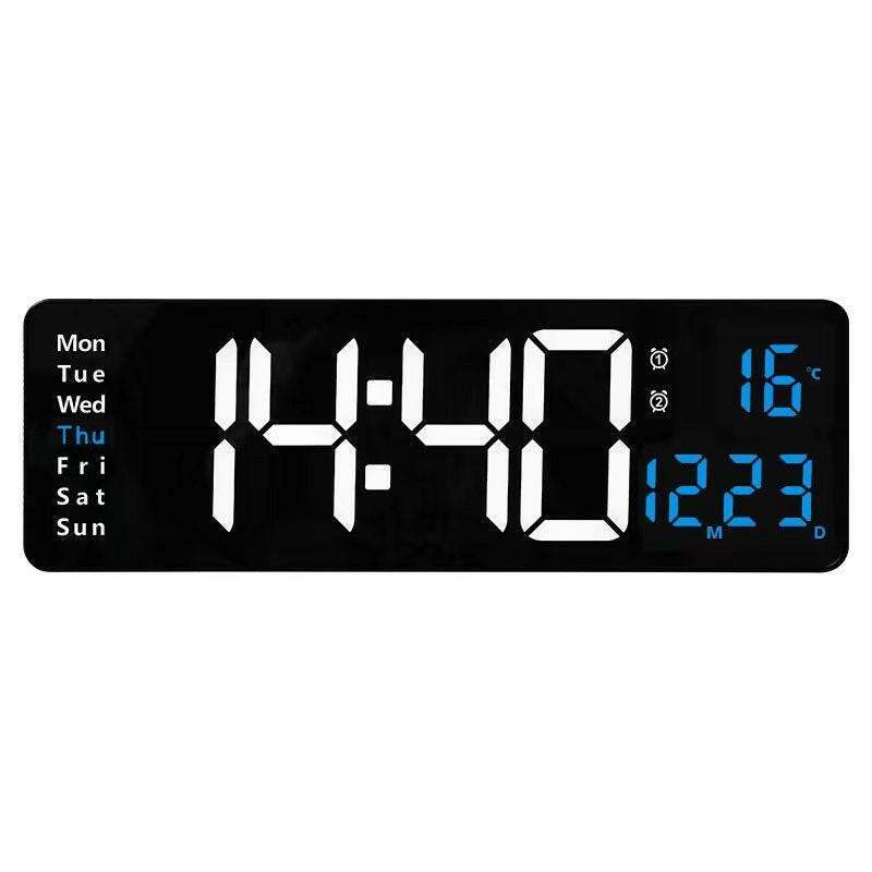 . Large LED Digital Wall Clock – 13/16 Inch, Remote Control, Dual Alarm - GoTypical