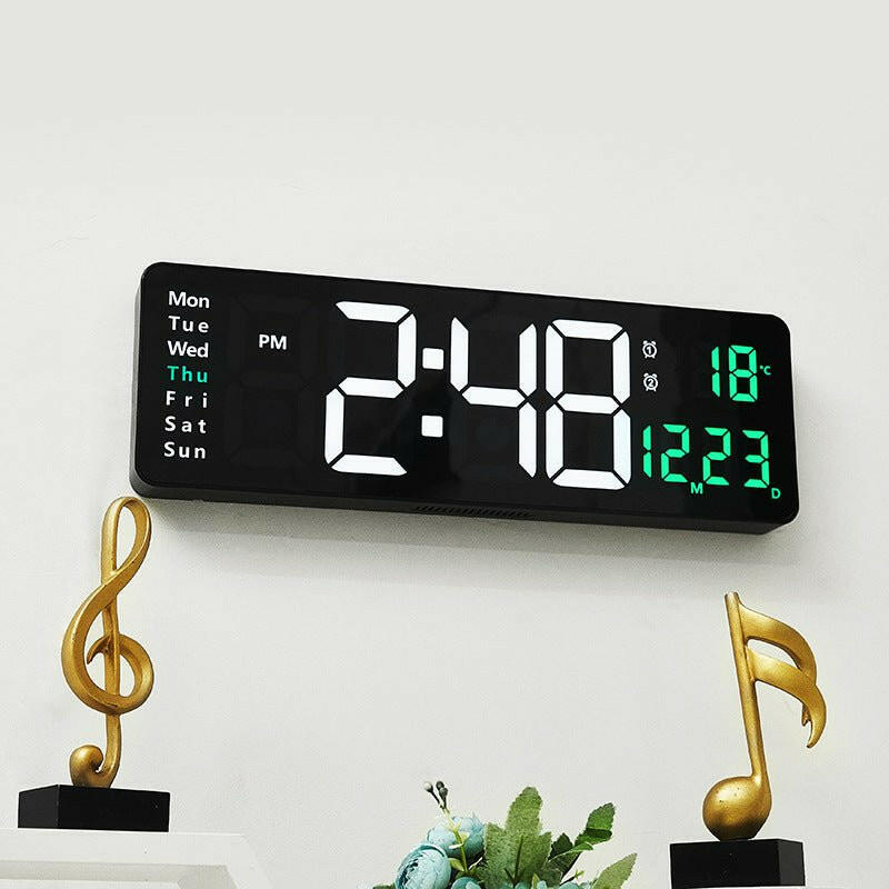 . Large LED Digital Wall Clock – 13/16 Inch, Remote Control, Dual Alarm - GoTypical