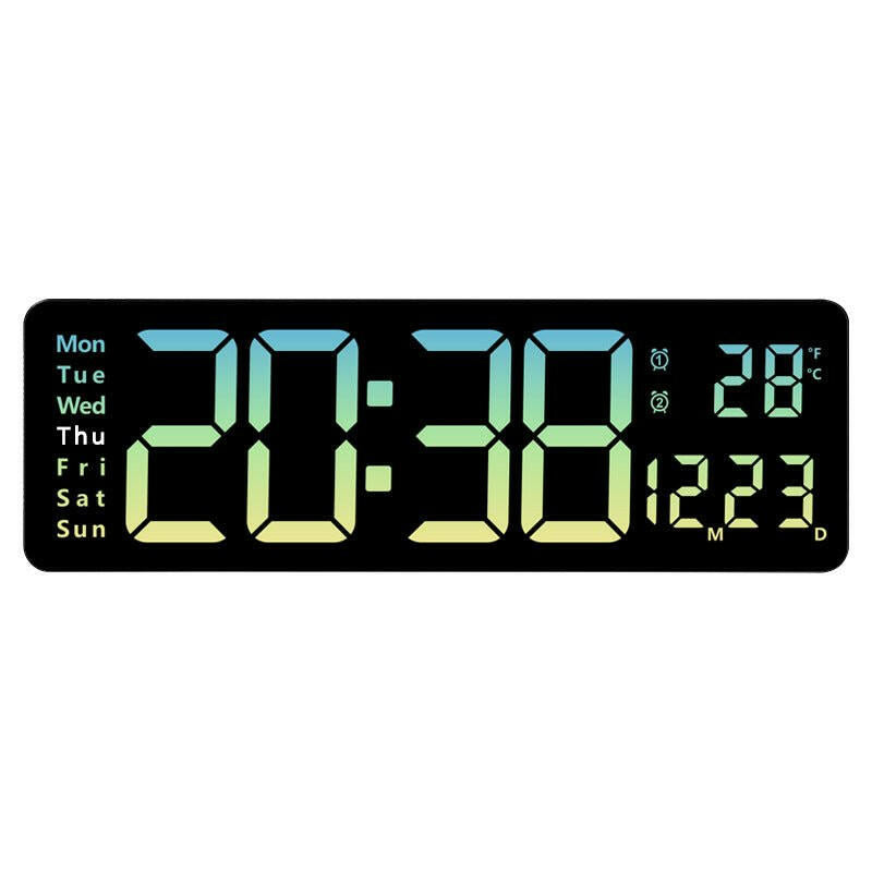 . Large LED Digital Wall Clock – 13/16 Inch, Remote Control, Dual Alarm - GoTypical