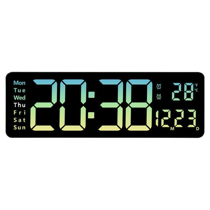 . Large LED Digital Wall Clock – 13/16 Inch, Remote Control, Dual Alarm - GoTypical