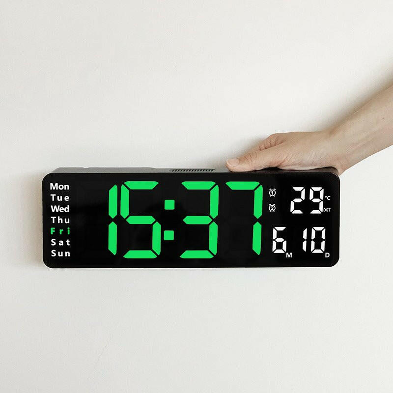 . Large LED Digital Wall Clock – 13/16 Inch, Remote Control, Dual Alarm - GoTypical