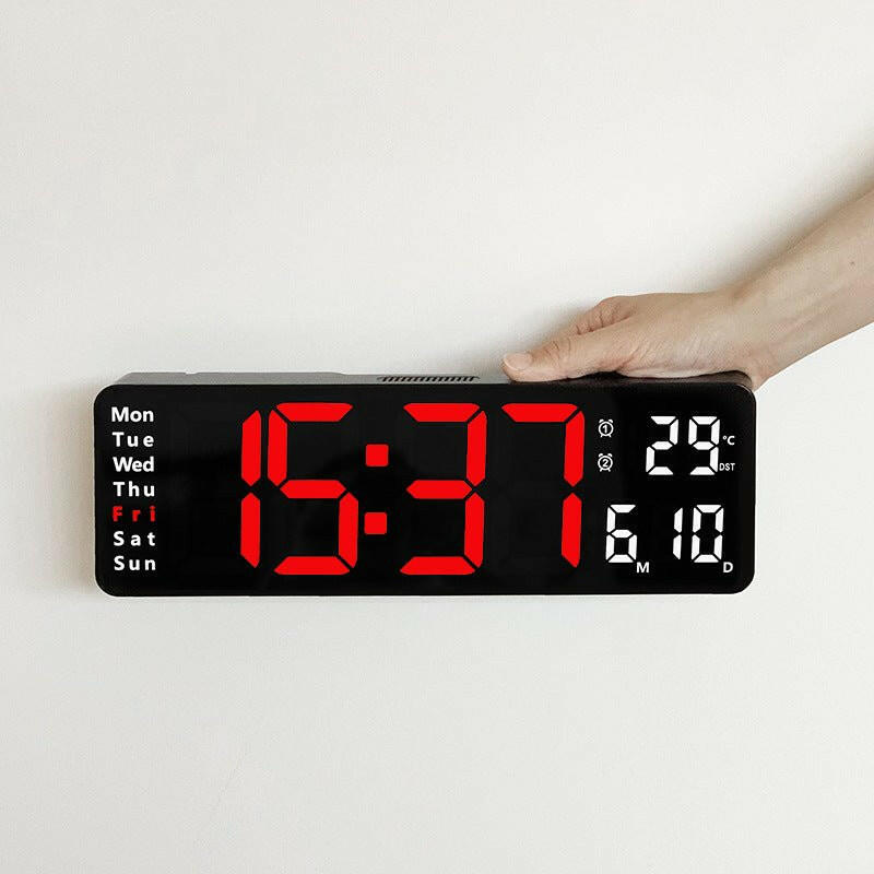 . Large LED Digital Wall Clock – 13/16 Inch, Remote Control, Dual Alarm - GoTypical