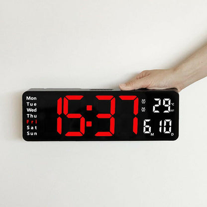 . Large LED Digital Wall Clock – 13/16 Inch, Remote Control, Dual Alarm - GoTypical