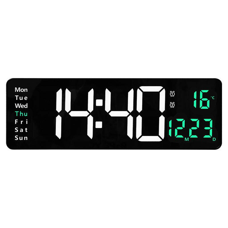 . Large LED Digital Wall Clock – 13/16 Inch, Remote Control, Dual Alarm - GoTypical