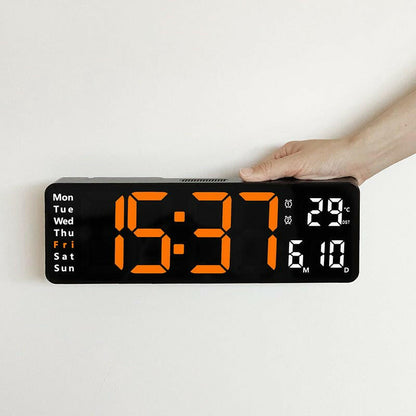 . Large LED Digital Wall Clock – 13/16 Inch, Remote Control, Dual Alarm - GoTypical