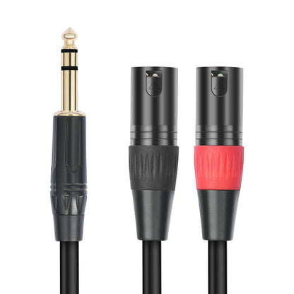 . 1/4" TRS Stereo to Dual XLR Audio Cable – Copper, Double Shielded - GoTypical