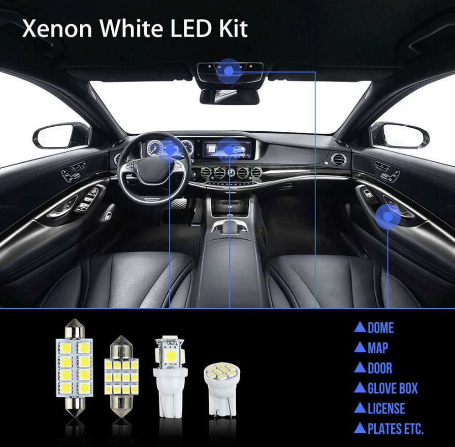 14Pcs T10 36mm LED Interior Car Lights Kit – Map Dome License Plate - GoTypical