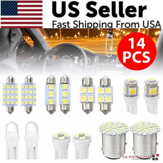 14Pcs T10 36mm LED Interior Car Lights Kit – Map Dome License Plate - GoTypical