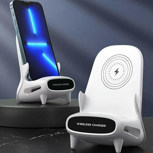 15W Wireless Charging Phone Stand – Vertical White Desktop by . - GoTypical