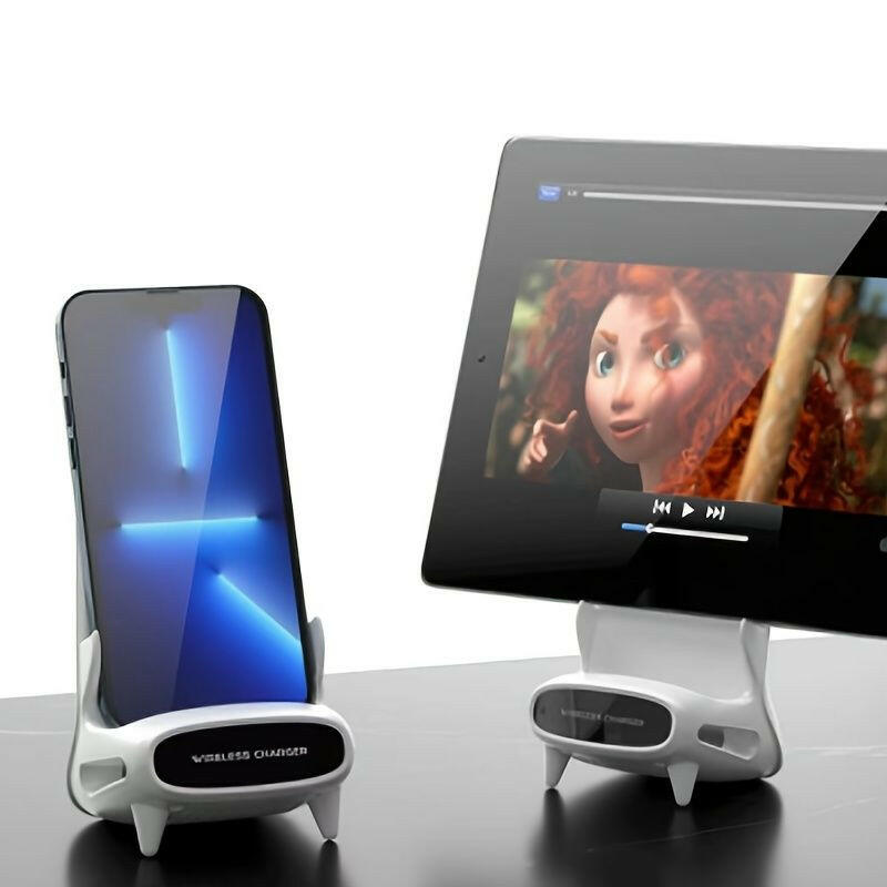 15W Wireless Charging Phone Stand – Vertical White Desktop by . - GoTypical
