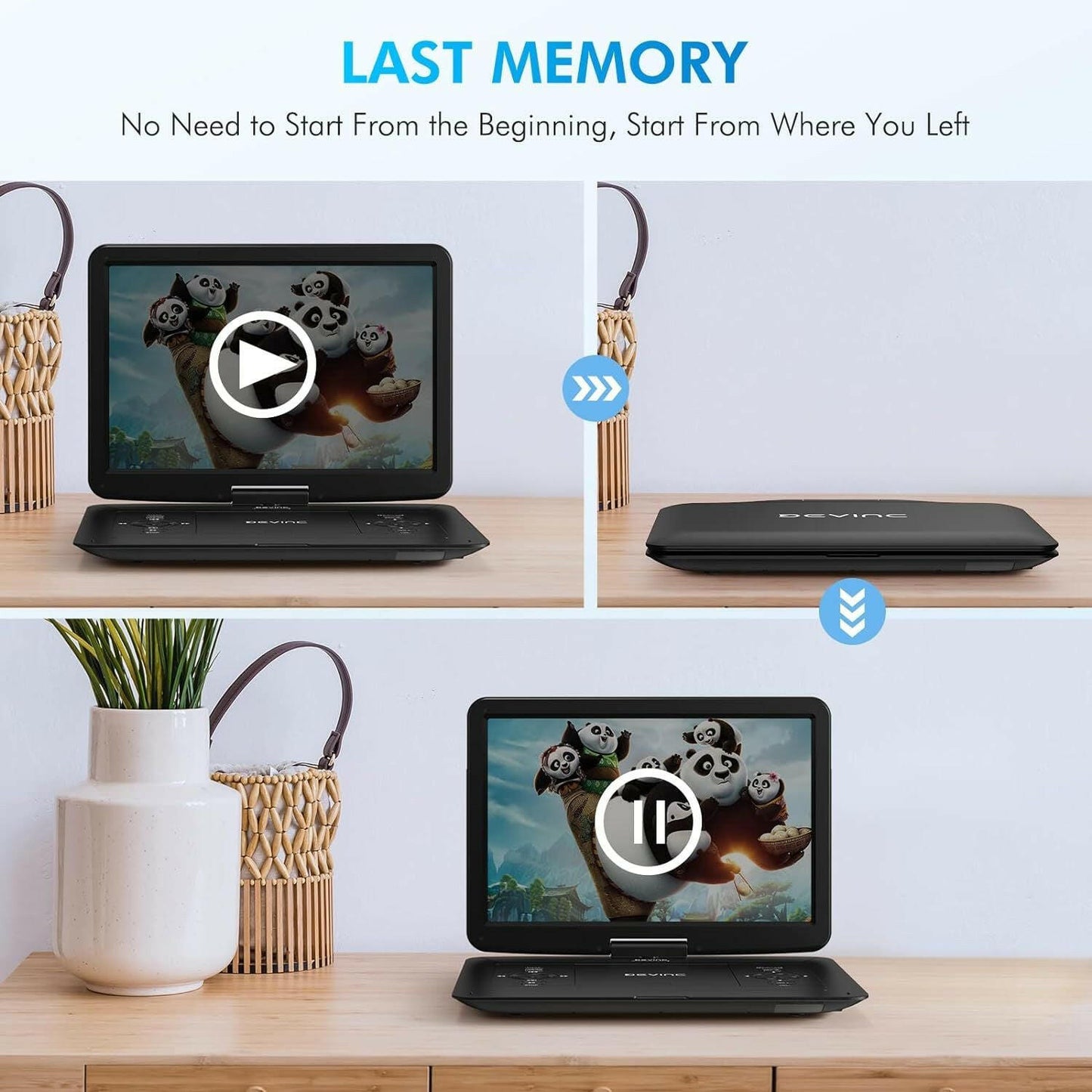 Portable DVD Player 17.9" – 15.6" HD Swivel Screen with 6-Hour Battery - GoTypical