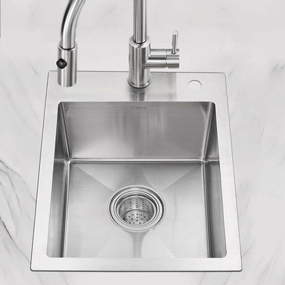 . 18-Inch Stainless Steel Kitchen Sink – Deep Single Bowl, Topmount - GoTypical