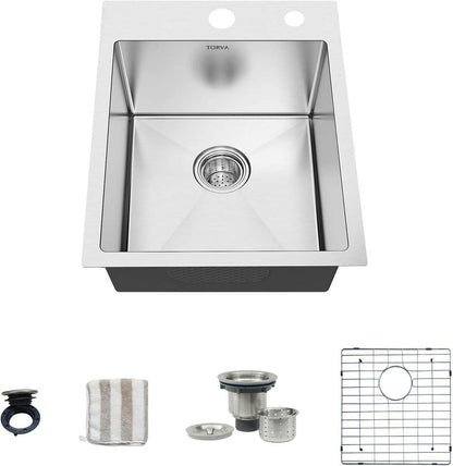 . 18-Inch Stainless Steel Kitchen Sink – Deep Single Bowl, Topmount - GoTypical