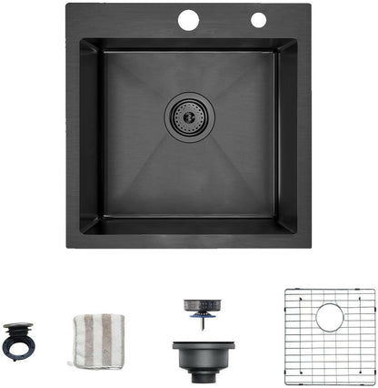 . 18-Inch Stainless Steel Kitchen Sink – Deep Single Bowl, Topmount - GoTypical