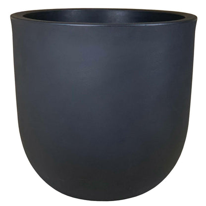 Mosswood Resin Planter – 18in Matte Black Weather Resistant - GoTypical