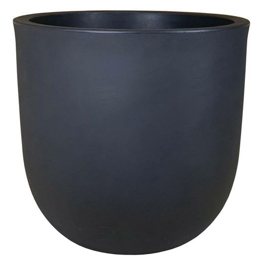 Mosswood Resin Planter – 18in Matte Black Weather Resistant - GoTypical