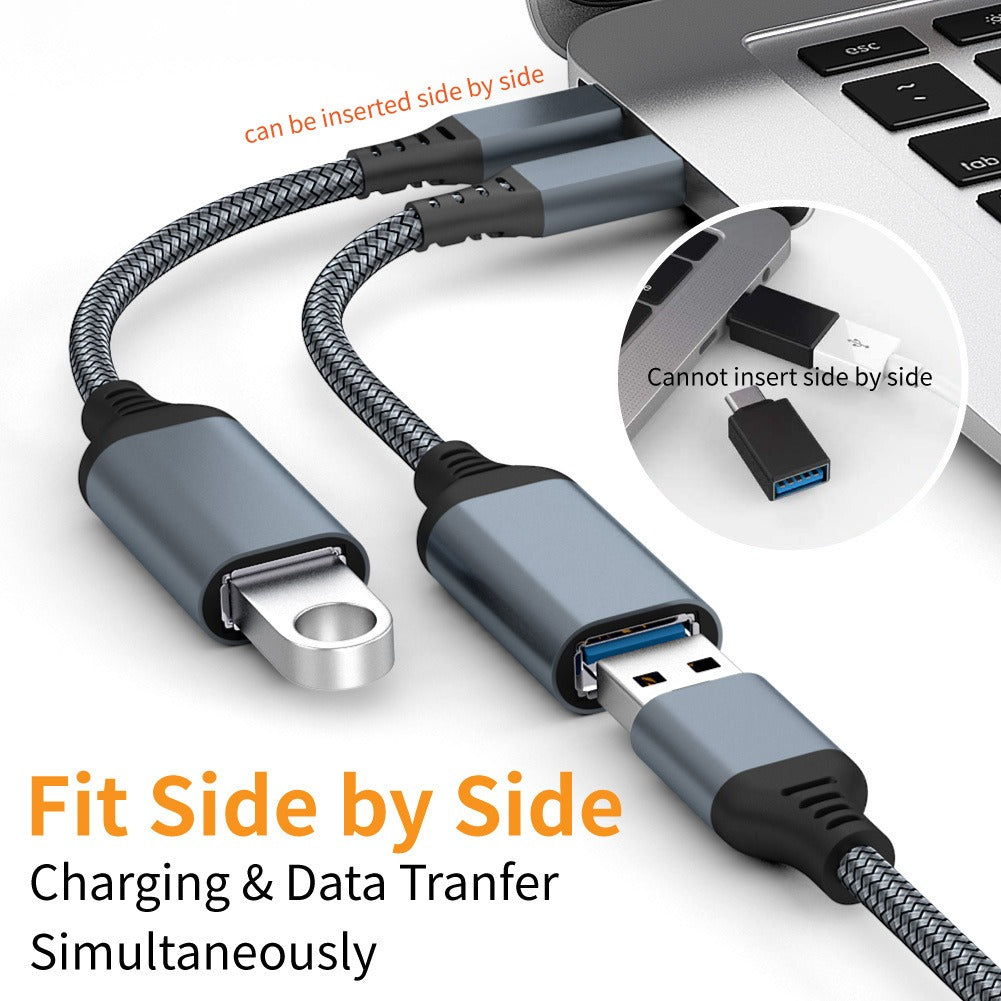 New OTG Data Cable Type-C to USB3.0 Adapter for Mobile, Tablet, Car Expansion, and Conversion Head