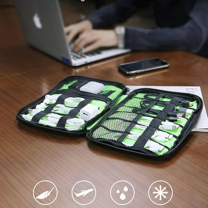 Compact Electronics Organizer – Portable Tech Bag with Multiple Compartments - GoTypical