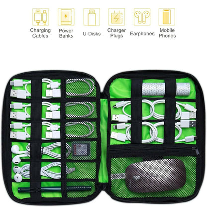 Compact Electronics Organizer – Portable Tech Bag with Multiple Compartments - GoTypical