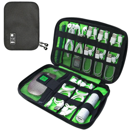 Compact Electronics Organizer – Portable Tech Bag with Multiple Compartments - GoTypical