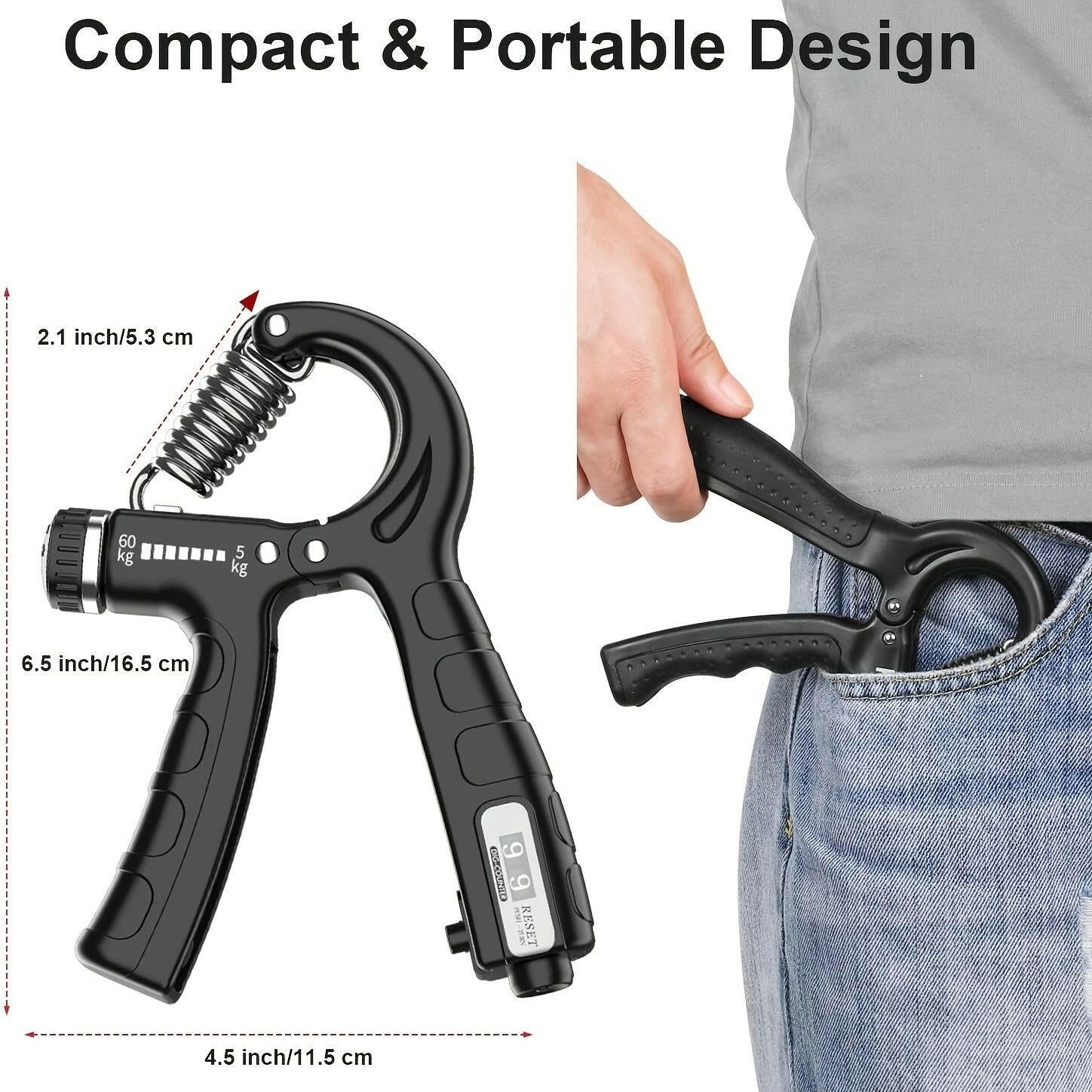 Hand Grip Strength Trainer – Adjustable Resistance Non-Slip Gripper - GoTypical