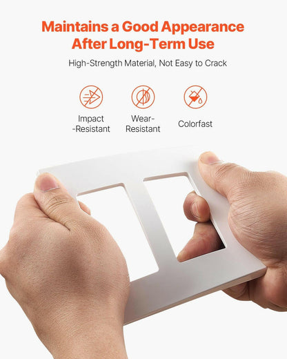 . 2-Gang Rocker Switch Wall Plate Covers – White High-Gloss Polycarbonate - GoTypical