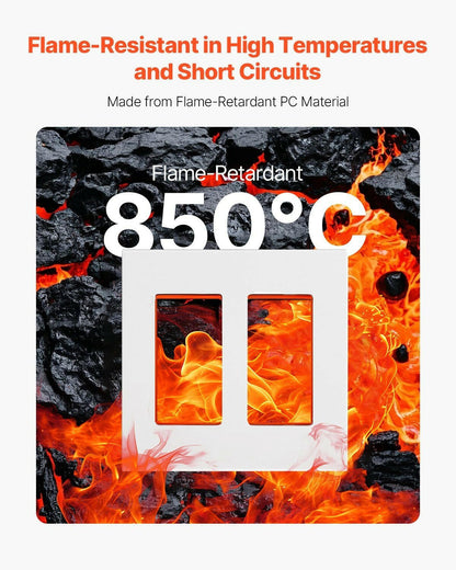 . 2-Gang Rocker Switch Wall Plate Covers – White High-Gloss Polycarbonate - GoTypical