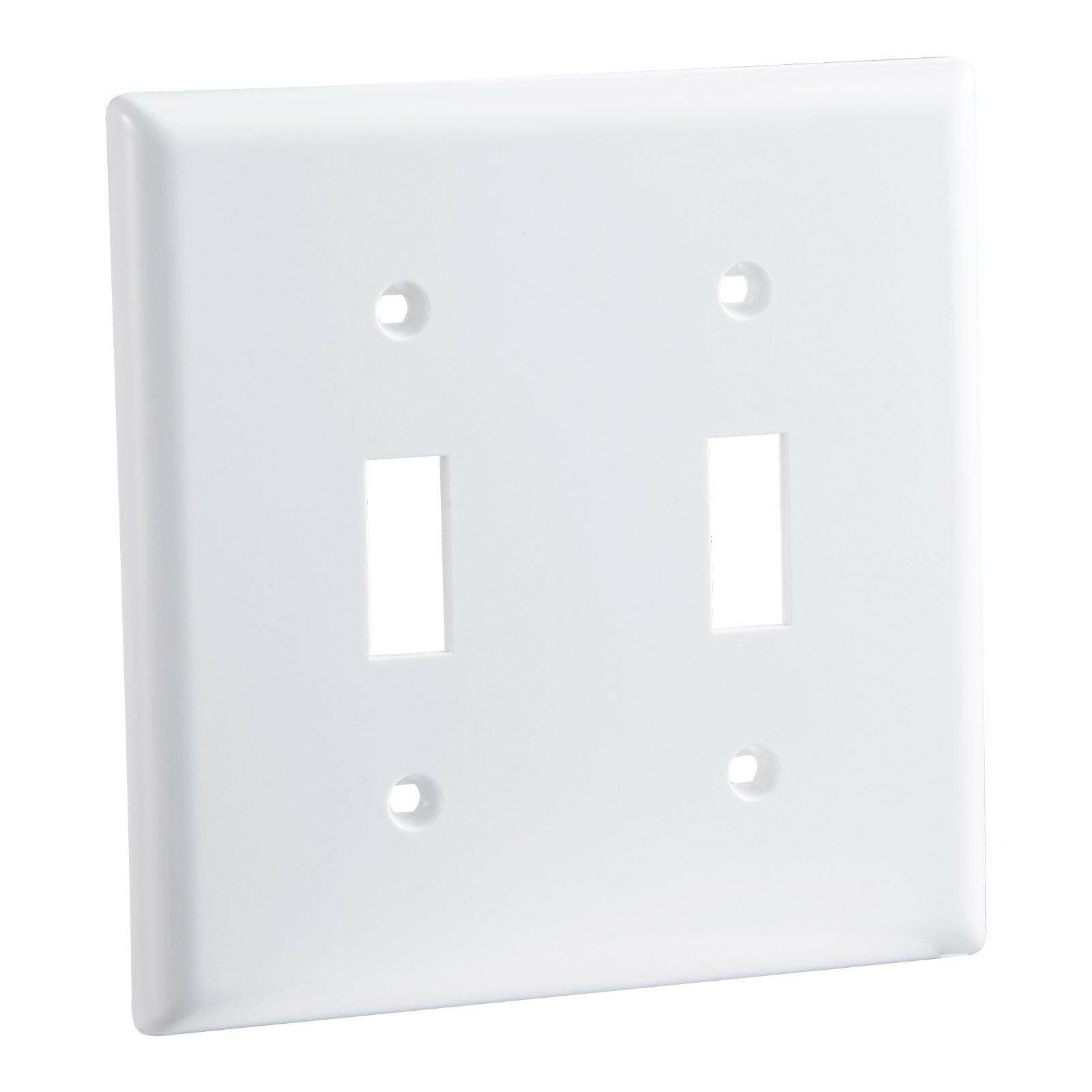. 2-Gang Toggle Light Switch Wall Plates – White Polycarbonate - GoTypical