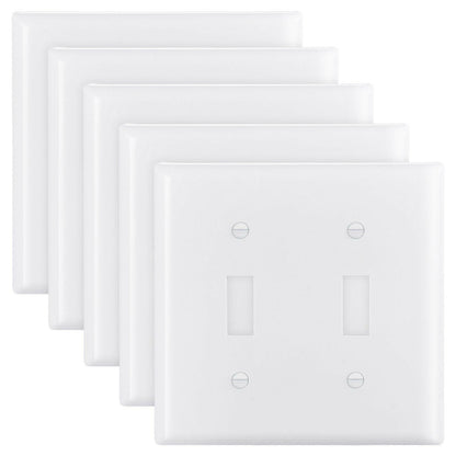 . 2-Gang Toggle Light Switch Wall Plates – White Polycarbonate - GoTypical