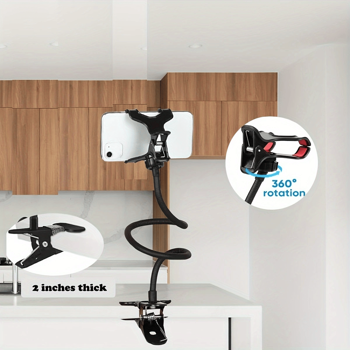 2 Pack Cell Phone Holder – 360° Rotating Flexible Gooseneck Stand - GoTypical