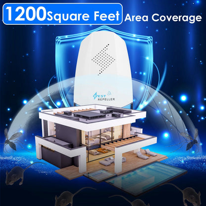 2 Pack Ultrasonic Pest Repeller with Night light Plug In Pest Mice Repellent Indoor Roach Bed Bug Mouse Rodent Mosquito Killer for Bedroom Garage Warehouse Office - GoTypical