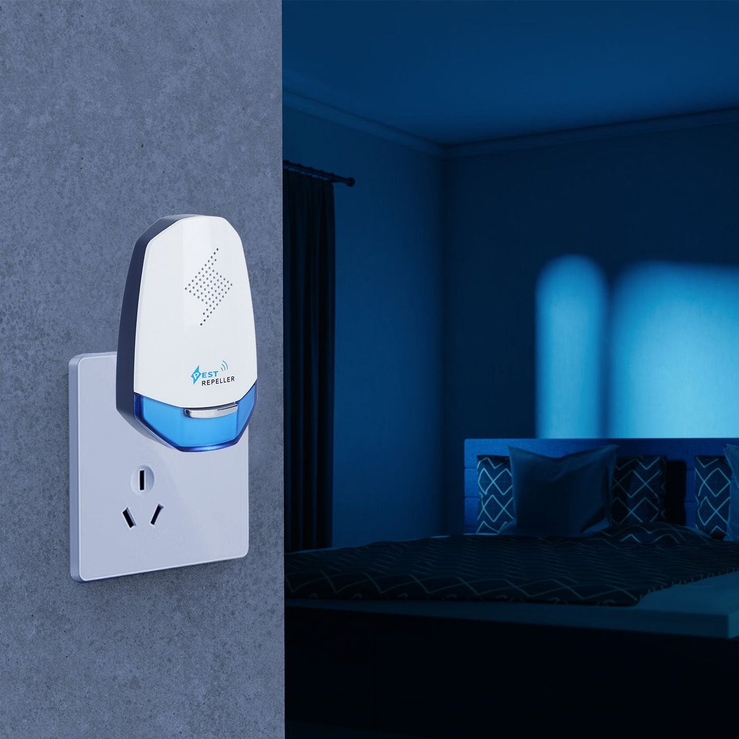 2 Pack Ultrasonic Pest Repeller with Night light Plug In Pest Mice Repellent Indoor Roach Bed Bug Mouse Rodent Mosquito Killer for Bedroom Garage Warehouse Office - GoTypical