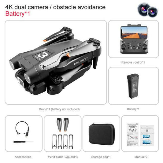 . Mini Drone 4K HD Camera – Foldable Grey Professional UAV - GoTypical