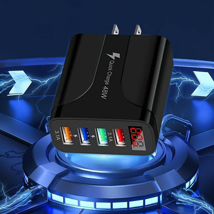 . 20W 4-Port USB Charger Adapter – LED Digital Display, Fast Charging - GoTypical