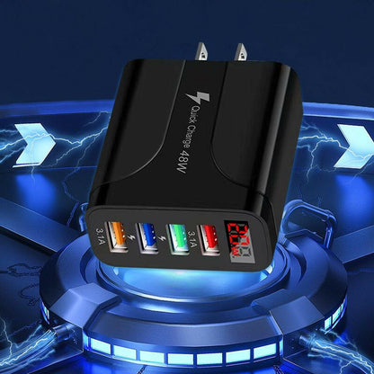 . 20W 4-Port USB Charger Adapter – LED Digital Display, Fast Charging - GoTypical