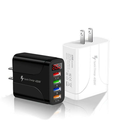 . 20W 4-Port USB Charger Adapter – LED Digital Display, Fast Charging - GoTypical