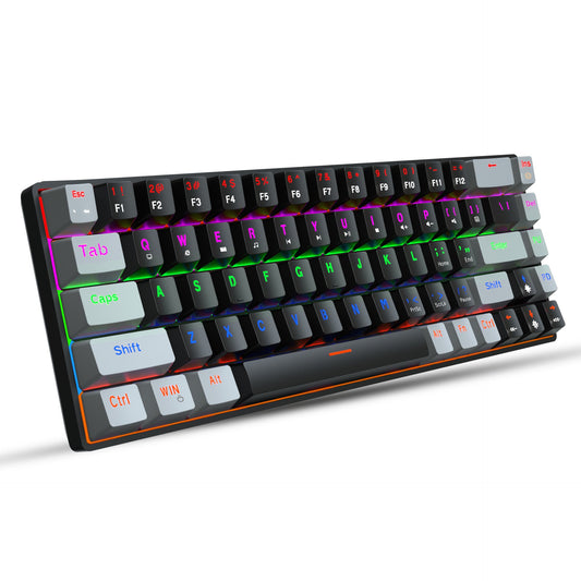 New 68 key RGB luminous esports game with blue and red axis mechanical keyboard laptop MAC 60%.