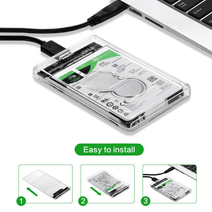 . Transparent 2.5-Inch Tool-Free External Hard Drive Case USB 3.0 - GoTypical