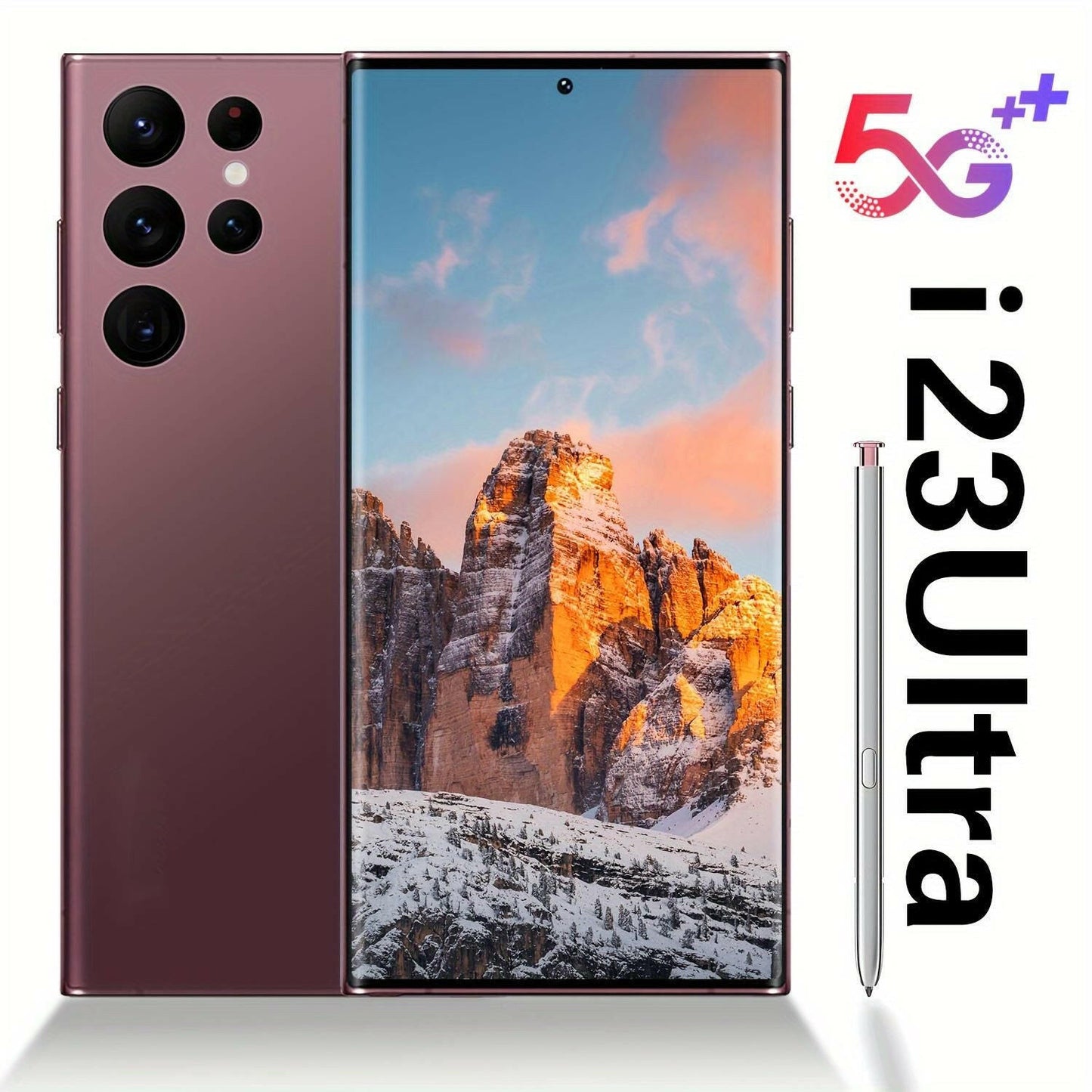 I23 Ultra Android Phone – 256GB Rose Pink 6.8" HD Built-In Stylus Unlocked - GoTypical