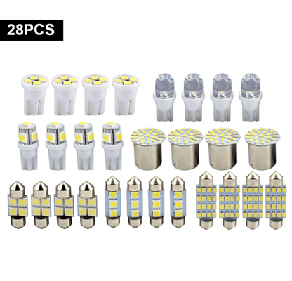 28pcs White LED Car Interior Light Bulbs – Map Dome Door Trunk Kit - GoTypical