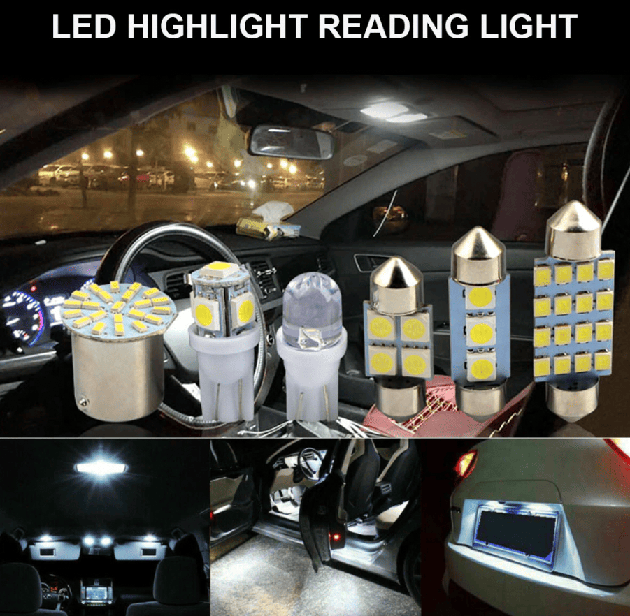 28pcs White LED Car Interior Light Bulbs – Map Dome Door Trunk Kit - GoTypical
