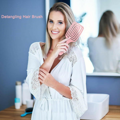 Detangler Hair Brush – Pink Vented Paddle with Nylon Bristles - GoTypical