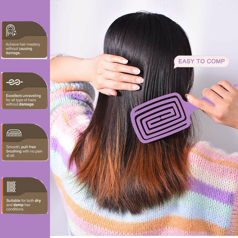 Professional Vented Hair Brush 2-Pack – Anti-Static Scalp Massage Wet Dry - GoTypical