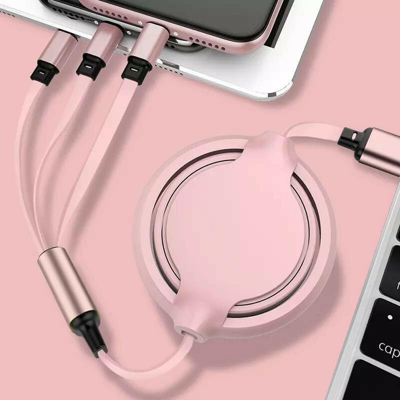 . 3-in-1 Retractable USB Fast Charging Cable – Micro USB | Type C | Lightning - GoTypical