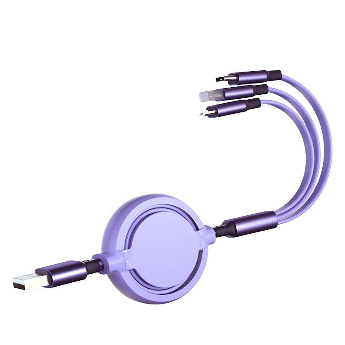 . 3-in-1 Retractable USB Fast Charging Cable – Micro USB | Type C | Lightning - GoTypical