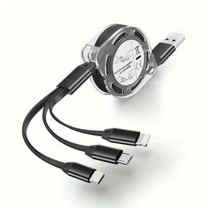 . 3-in-1 Retractable USB Charger Cable – Micro USB & Type C - GoTypical