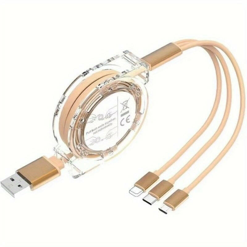 . 3-in-1 Retractable USB Charger Cable – Micro USB & Type C - GoTypical