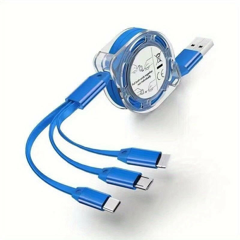 . 3-in-1 Retractable USB Charger Cable – Micro USB & Type C - GoTypical