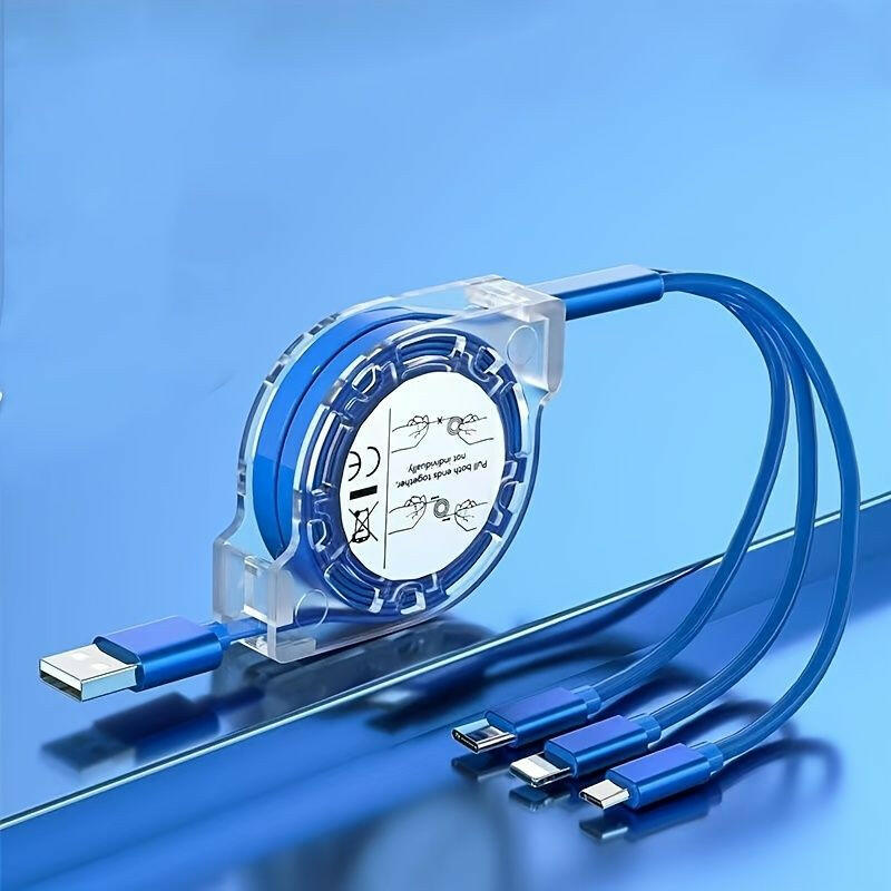 . 3-in-1 Retractable USB Charger Cable – Micro USB & Type C - GoTypical